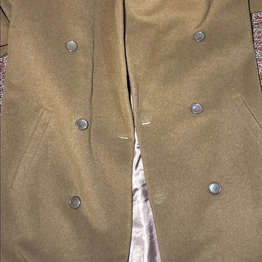 Valentuomo Men's cashmere/wool long Brown Double-Breasted Coat men’s dress coat - Picture 14 of 16